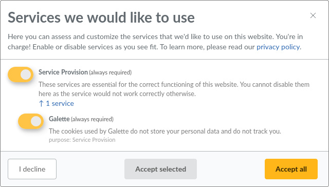 Consent Manager modal